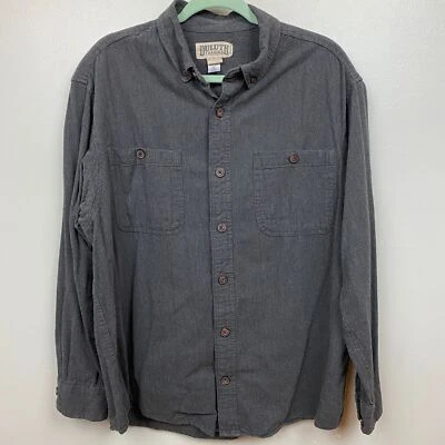 Duluth Trading Co Shirt Mens L Gray Long Sleeve Button Solid Flannel Relaxed - Image 1 of 4