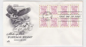 TurtlesTradingPost- 4 Cent Make Up Rate 1991 #2521 FDC-Artcraft Cachet - Picture 1 of 1