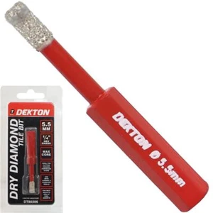Dekton 5.5mm Brazed Diamond Hole Drill Tile Porcelain Marble Cutting Bit 1/4" - Picture 1 of 4