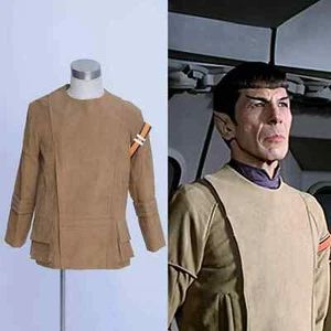 HOT Star Trek The Motion Picture Spock Kirk Brown Jacket Suede Coat Cosplay Cost - Picture 1 of 8