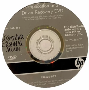 HP 540, 550 Windows XP Application & Recovery DVD - Picture 1 of 1