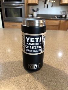 Yeti Rambler Colster 12 oz Slim Dosenkühler Isolator - Schwarz OHNE DECKEL - Bild 1 von 3
