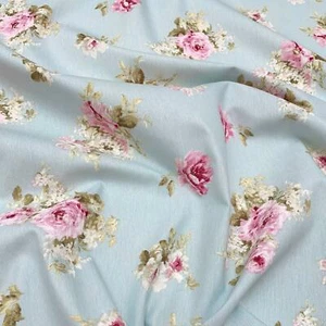 Vintage Chintz Shabby Roses Print Retro 100% Cotton Curtain Upholstery Fabric - Picture 1 of 45