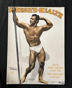 Strength & Health Vintage Bodybuilding Magazine Oct 1942 Mr Universe John Grimek - Picture 1 of 7