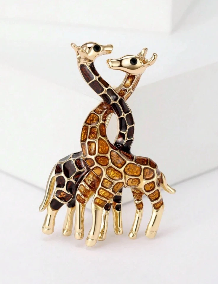Broche Jirafa Marrón Mezcla Animal Prendedor Moda Joyería Accesorio Foto 1 de 1