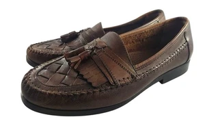 Mocasines de vestir con borlas Giorgio Brutini para hombre 10 Austin tejidos de cuero marrón - Imagen 1 de 11