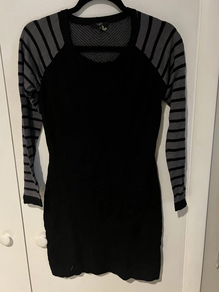 Tart Women’s Small Black Gray Long Sleeve Sweater Dress - Image 1 of 4
