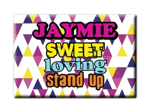Jaymie Kühlschrankmagnet Name mit Adjektiven I Love Geschenkidee - Bild 1 von 7