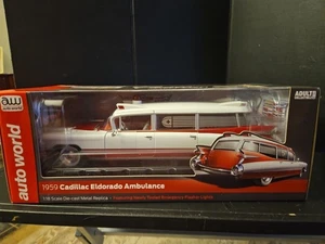 Auto World 1959 Cadillac Eldorado Ambulance 1:18 Diecast AW302/6 - Picture 1 of 9