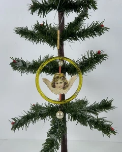 1464/25 1x alter Gablonzer Christbaumschmuck Weihnachtsschmuck Glanzbild Oblate - Picture 1 of 4