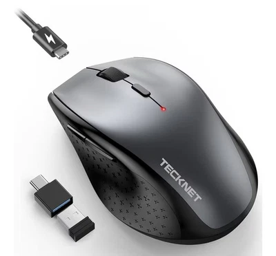 TECKNET Wireless Mouse Jiggler, USB-C Rechargeable Mouse, Silent Mouse Quiet ... - Image 1 of 4