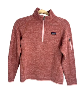 Patagonia Better Sweater 1/4 Zip Pullover Girls XXL 16-18 Pink Heather Fleece - Picture 1 of 13