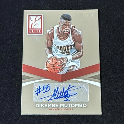 2014-15 Panini Donruss Elite Dikembe Mutombo  Denver Nuggets Auto /125 #40 - Image 1 of 4