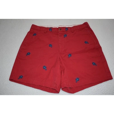 Brooks Brothers Shorts Chinos Khakis Mens Size 32 All Over Lobster Print Red - Image 1 of 4
