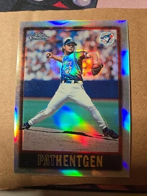 1997 Topps Chrome SILVER REFRACTOR #111 Pat Hentgen RARE BLUE JAYS WORLD SERIES - Image 1 of 2