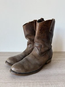 Vintage 1986 Red Wing Pecos Pull Up Work Mens Brown Leather Chore Boots 11.5 D - Picture 1 of 7