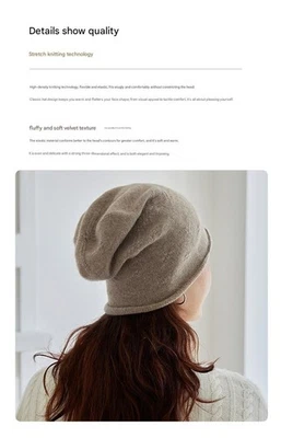 Sombreros de cachemir para hombres mujeres sombreros holgados de punto sombreros cálidos con orejeras gorros Foto 1 de 4