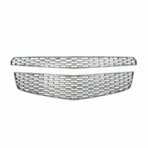 Chrome 12-15 Chevy Equinox Grille Covers 2 Mesh Inserts, Top 3M, Bottom Clips - Picture 1 of 1