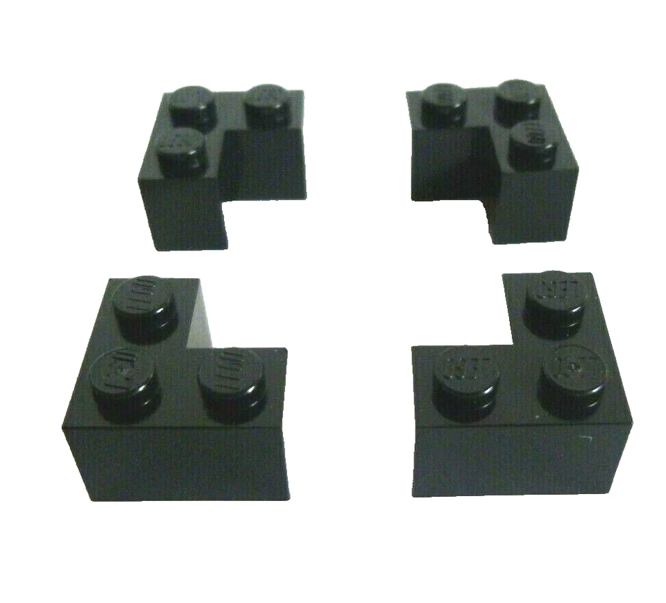 4 x LEGO® 2357 City Basicsteine Ecken 1x2x1 in schwarz Neuware. - Bild 1 von 1