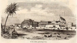 IMAGE 1849 ENGRAVING TUNISIE TUNISIA TUNIS LE BARDO PALAIS DU BEY PALACE - Imagen 1 de 1