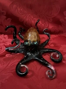 NEW FLAWLESS Stunning MICHAEL HOPKO Glass Crystal 9.5” OCTOPUS Sculpture Figure - Picture 1 of 12