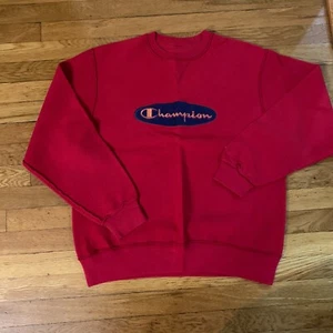 Vintage Champion Mens Red Reversible Athletic Pullover Sweatshirt Large Made USA - Picture 1 of 5