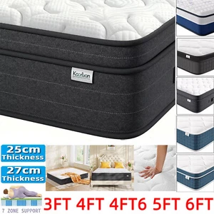 Memory Foam Matress Luxury Sprung Mattress 3ft Single 4ft6 Double 5ft King 6ft!! - Picture 1 of 63