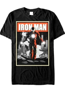 Iron Man T Shirt Marvel Medium Black Shadow Poster Short Sleeve - Picture 1 of 3