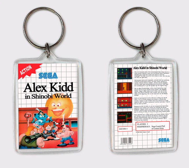ALEX KIDD IN SHINOBI WORLD SEGA MASTER SYSTEM LLAVERO KEYRING