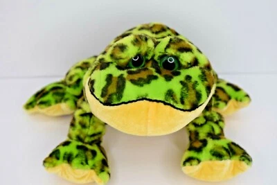 Ganz Webkinz Lil' Bullfrog 9" Stuffed Animal HM114 No Code Green Speckled - Image 1 of 4