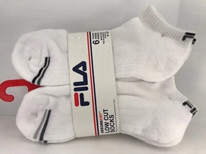 Men's FILA Brand White Low Cut Socks - 6 PACK  - $36 MSRP 🎾⛳️🎒 - Picture 1 of 9
