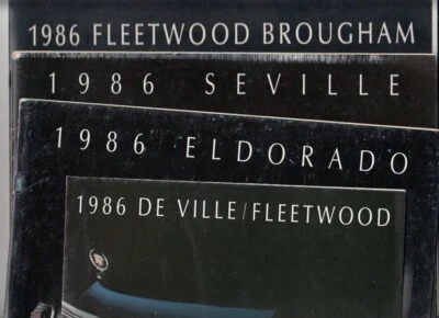 Four 1986 CADILLAC US Brochures FLEETWOOD BROUGHAM SEVILLE DE VILLE ELDORADO - image 1 of 4