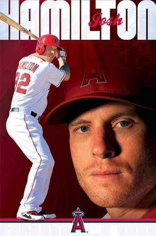 JOSH HAMILTON ~ FOCUS 22x34 MLB Poster Los Angeles Anaheim Angels Outfield 6529 Cover