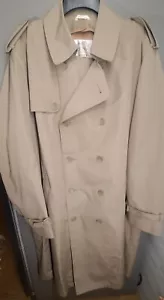 Oleg Cassini Double Breasted Trench Coat Tan,Beige Size 46 - Picture 1 of 15