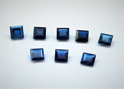  Zafiros azules naturales/cuadrados facetados/lotes mixtos/rango de 2-3 mm Foto 1 de 4