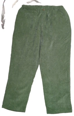 Pantalones de cintura elástica cómodos Cordoroy verde talla 22 Woman Within nuevos sin etiquetas Foto 1 de 4