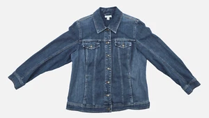 Coldwater Creek Women's Medium Wash Blue Denim Jacket Size 18 - Picture 1 of 8