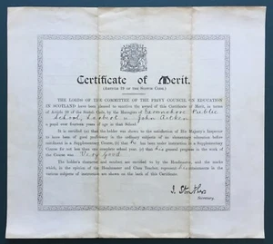 Scottish Certificate of Merit 1911 - Picture 1 of 2