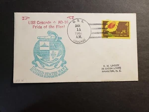 USS CASCADE AD-16 Naval Cover 1962 Luckett ANTARCTICA Cachet - Picture 1 of 2