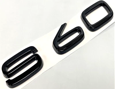 NEGRO S60 AJUSTE VOLVO S60 MALETERO TRASERO PLACA EMBLEMA INSIGNIA LETRAS NÚMERO Foto 1 de 2