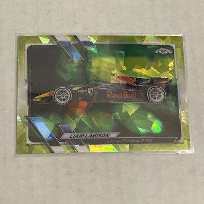 2021 Topps Chrome Sapphire F1 Liam Lawson Chartreuse Refractor #145/199 - Image 1 of 2