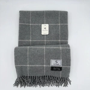 Linea Emmeti ITALY Virgin Wool Cashmere Throw Grey Blanket ; NWT - Picture 1 of 6