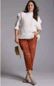 NWT Anthropologie Pilcro The Slim Boyfriend Jeans size 26 Orange Floral - Picture 1 of 22