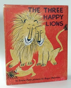 Roger Duvoisin, THREE HAPPY LIONS, 1st Edition in dust jacket, 1959 - Imagen 1 de 5