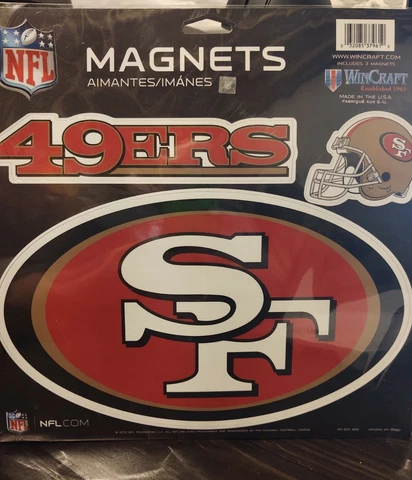 SAN FRANCISCO 49ERS 3 PIECE DIE-CUT VINYL MAGNET SET 11"X11" HIGH QUALITY NFL Cover