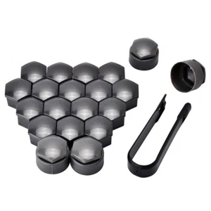 20 x 19mm GREY ALLOY WHEEL NUT BOLT COVERS CAPS UNIVERSAL SET FOR ANY CAR - Picture 1 of 4