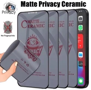 4pcs Matte Ceramic Privacy Screen Protector iPhone 14 Pro Max, 7/8/SE, 11/XR - Picture 1 of 5