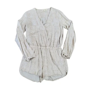 Anthropologie Cloth & Stone Romper Womens Small Linen Blend Faux Wrap Snakeprint - Picture 1 of 13