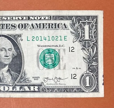 2014 October 21 (L 20141021 E) $1 One Dollar Bill Birthday Note - Image 1 of 3