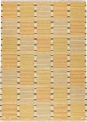 Yellow Flat weave Scandinavian Swedish Kilim Rug Living Room Area Rug Bedroom - Image 1 of 4